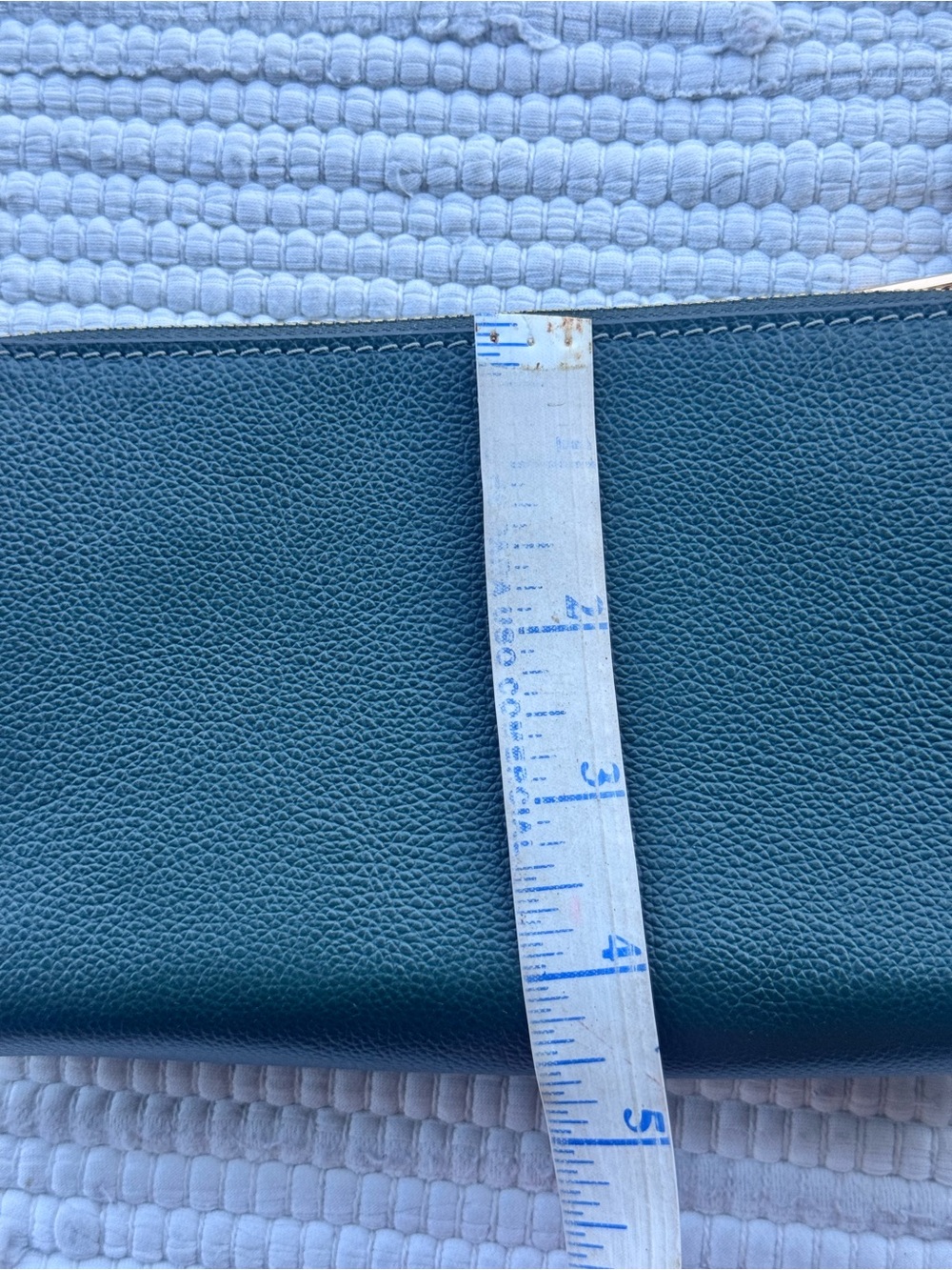 Fossil Logan RFID Zip Wristlet Viridian Green Structured Leather NWT - Picture 12 of 12